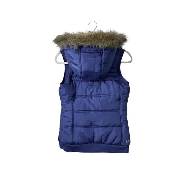 Burton Dry Ride Purple Fur Trim Snowboard Puffer Vest Size Small - Picture 9 of 15